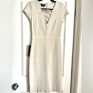 NWT bebe Lace-Up Ponte Midi Dress - Size M